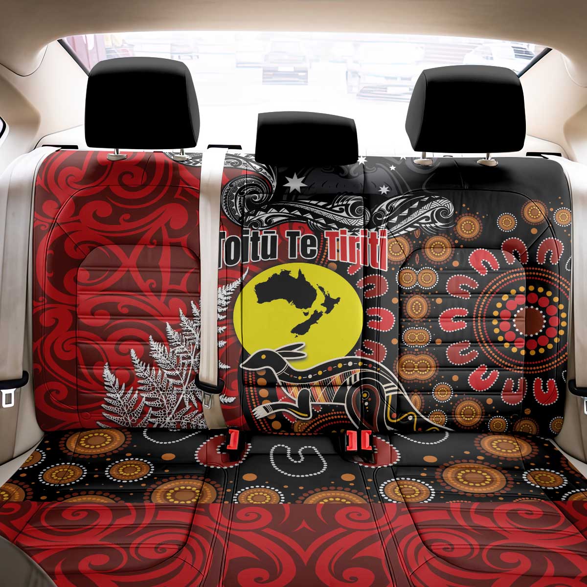 Aotearoa and Australia Toitu Te Tiriti Back Car Seat Cover Honour the Treaty - Te Tiriti Is Us LT03 - Polynesian Pride