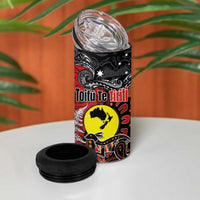 Aotearoa and Australia Toitu Te Tiriti 4 in 1 Can Cooler Tumbler Honour the Treaty - Te Tiriti Is Us LT03 - Polynesian Pride