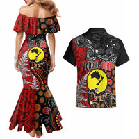 Aotearoa and Australia Toitu Te Tiriti Couples Matching Mermaid Dress and Hawaiian Shirt Honour the Treaty - Te Tiriti Is Us LT03 - Polynesian Pride