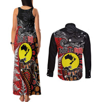 Aotearoa and Australia Toitu Te Tiriti Couples Matching Tank Maxi Dress and Long Sleeve Button Shirt Honour the Treaty - Te Tiriti Is Us LT03 - Polynesian Pride