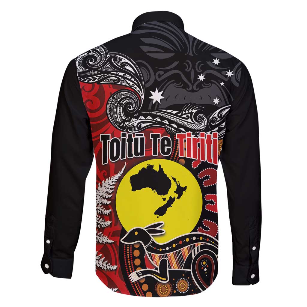 Aotearoa and Australia Toitu Te Tiriti Family Matching Long Sleeve Bodycon Dress and Hawaiian Shirt Honour the Treaty - Te Tiriti Is Us LT03 - Polynesian Pride