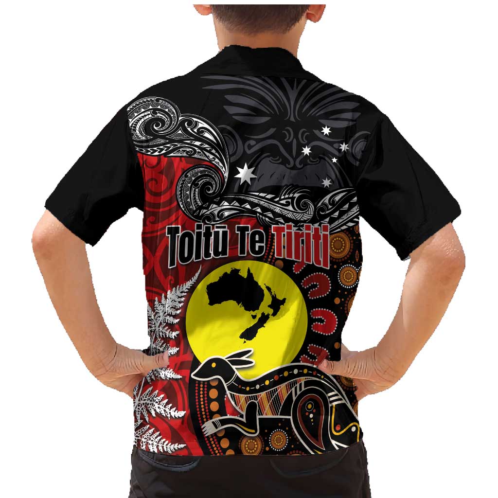 Aotearoa and Australia Toitu Te Tiriti Family Matching Mermaid Dress and Hawaiian Shirt Honour the Treaty - Te Tiriti Is Us LT03 - Polynesian Pride