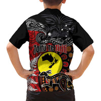 Aotearoa and Australia Toitu Te Tiriti Family Matching Off Shoulder Maxi Dress and Hawaiian Shirt Honour the Treaty - Te Tiriti Is Us LT03 - Polynesian Pride