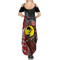 Aotearoa and Australia Toitu Te Tiriti Family Matching Summer Maxi Dress and Hawaiian Shirt Honour the Treaty - Te Tiriti Is Us LT03 - Polynesian Pride