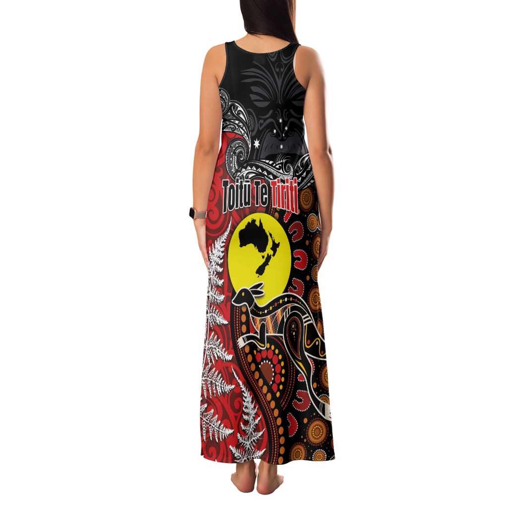 Aotearoa and Australia Toitu Te Tiriti Family Matching Tank Maxi Dress and Hawaiian Shirt Honour the Treaty - Te Tiriti Is Us LT03 - Polynesian Pride
