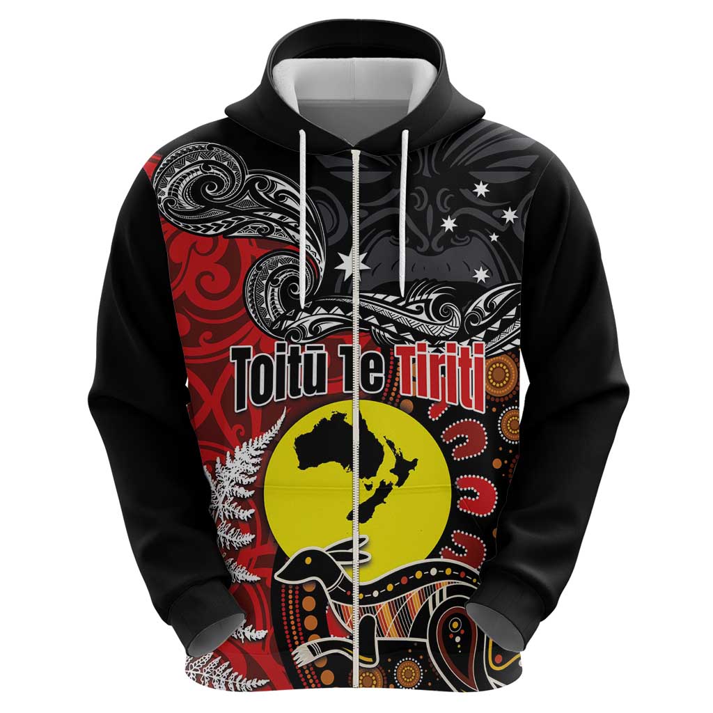 Aotearoa and Australia Toitu Te Tiriti Hoodie Honour the Treaty - Te Tiriti Is Us LT03 - Polynesian Pride