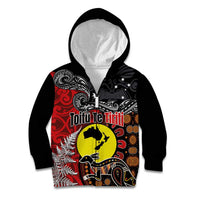 Aotearoa and Australia Toitu Te Tiriti Kid Hoodie Honour the Treaty - Te Tiriti Is Us LT03 Zip Hoodie Black - Polynesian Pride