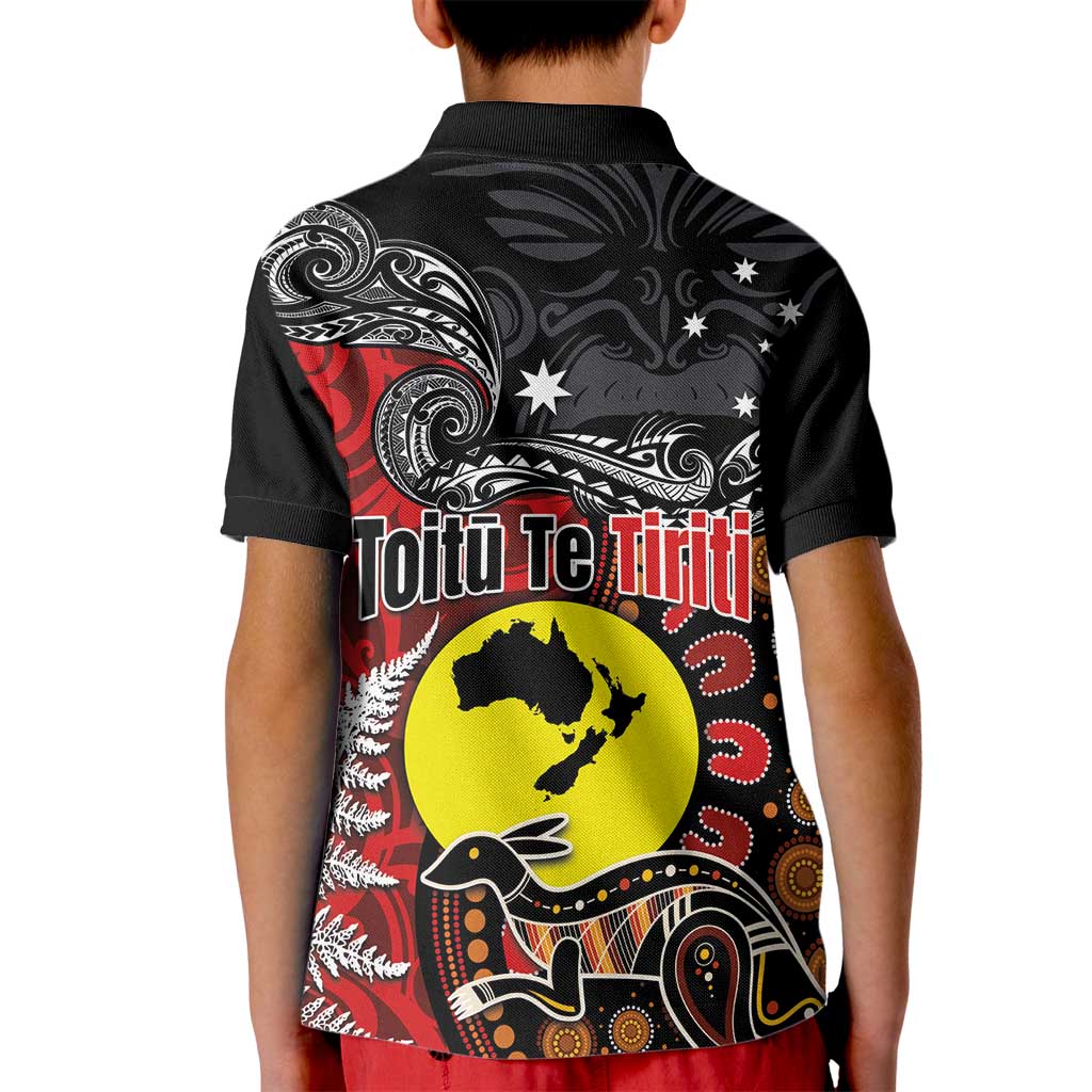 Aotearoa and Australia Toitu Te Tiriti Kid Polo Shirt Honour the Treaty - Te Tiriti Is Us LT03 - Polynesian Pride