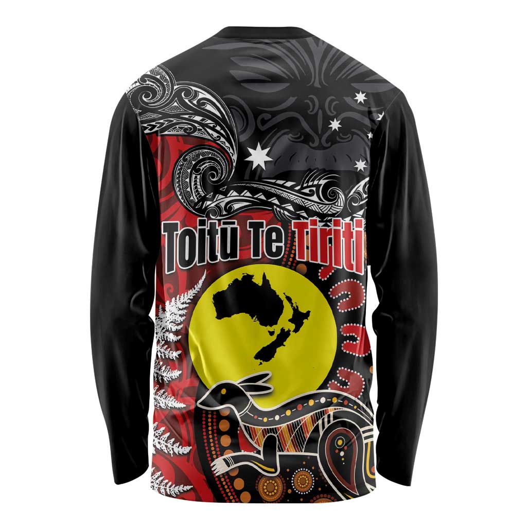 Aotearoa and Australia Toitu Te Tiriti Long Sleeve Shirt Honour the Treaty - Te Tiriti Is Us LT03 - Polynesian Pride