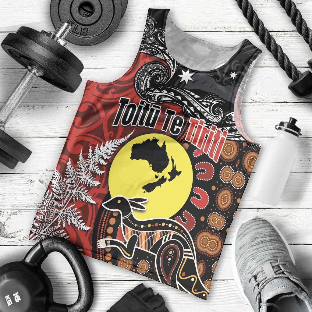 Aotearoa and Australia Toitu Te Tiriti Men Tank Top Honour the Treaty - Te Tiriti Is Us LT03 - Polynesian Pride