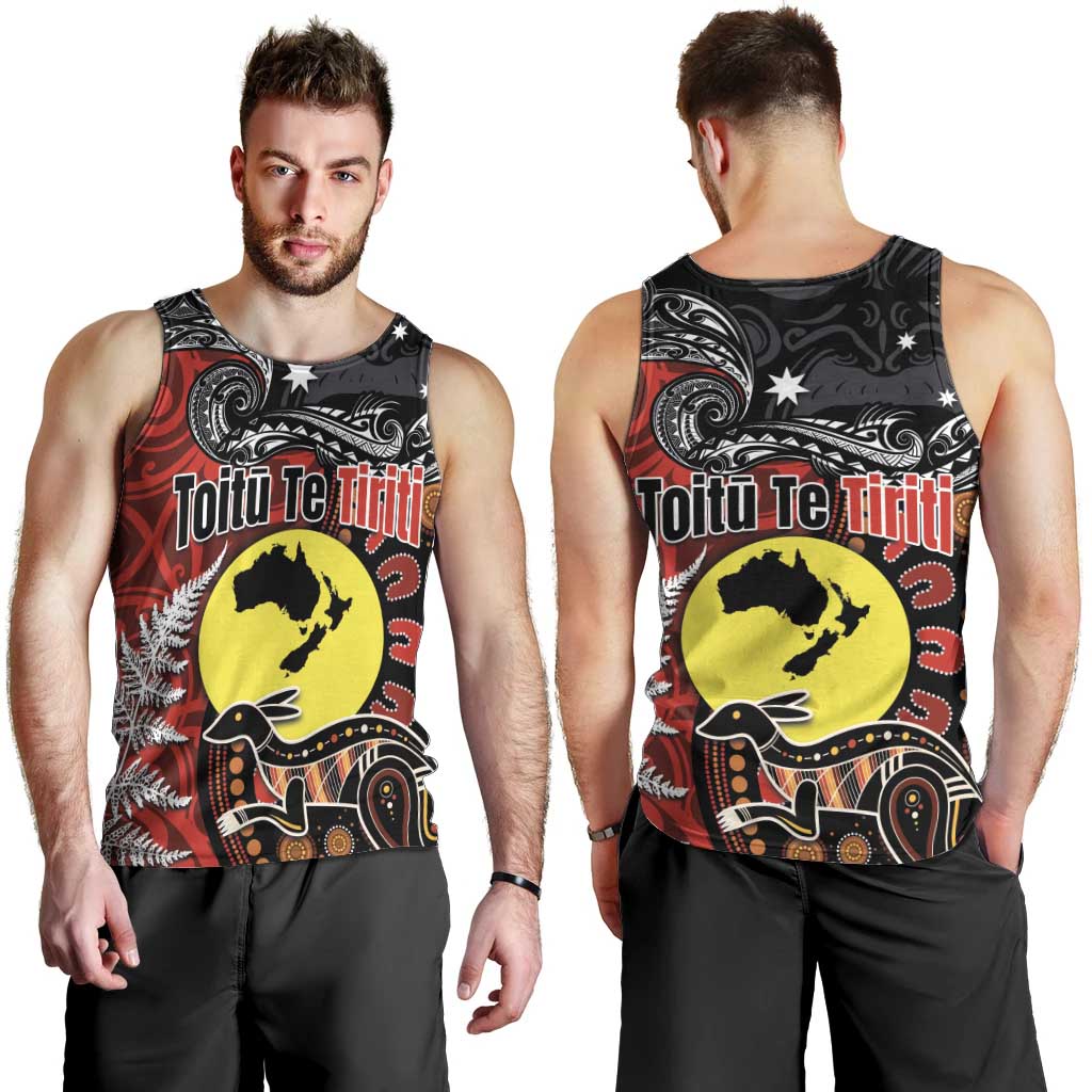 Aotearoa and Australia Toitu Te Tiriti Men Tank Top Honour the Treaty - Te Tiriti Is Us LT03 - Polynesian Pride