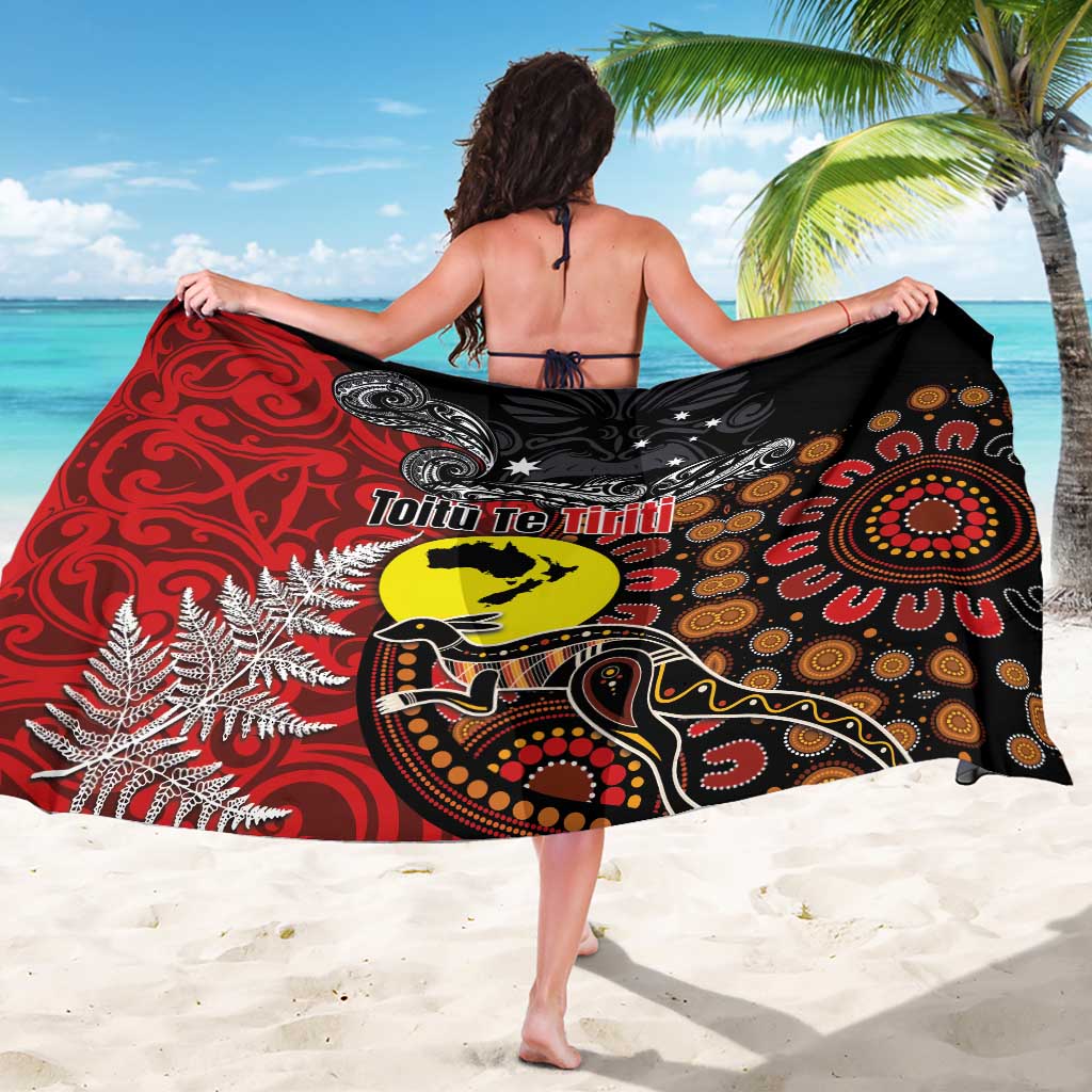 Aotearoa and Australia Toitu Te Tiriti Sarong Honour the Treaty - Te Tiriti Is Us LT03 - Polynesian Pride