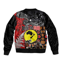 Aotearoa and Australia Toitu Te Tiriti Sleeve Zip Bomber Jacket Honour the Treaty - Te Tiriti Is Us LT03 - Polynesian Pride