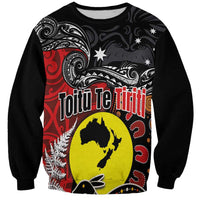 Aotearoa and Australia Toitu Te Tiriti Sweatshirt Honour the Treaty - Te Tiriti Is Us LT03 Unisex Black - Polynesian Pride