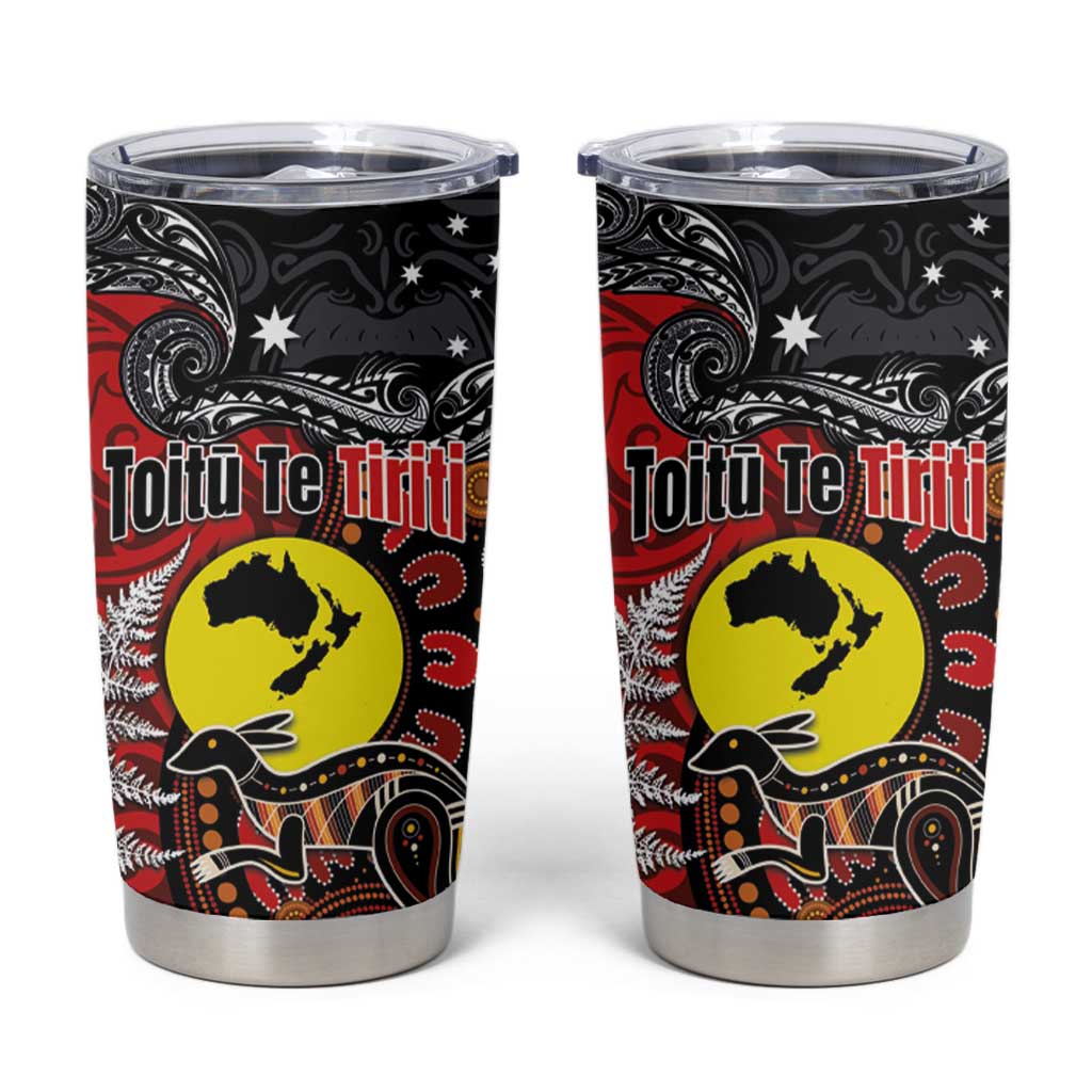Aotearoa and Australia Toitu Te Tiriti Tumbler Cup Honour the Treaty - Te Tiriti Is Us LT03 Black - Polynesian Pride