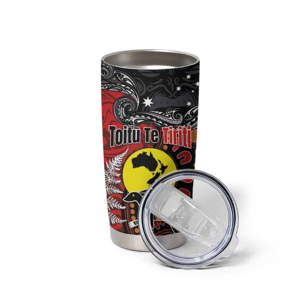 Aotearoa and Australia Toitu Te Tiriti Tumbler Cup Honour the Treaty - Te Tiriti Is Us LT03 - Polynesian Pride