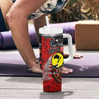 Aotearoa and Australia Toitu Te Tiriti Tumbler With Handle Honour the Treaty - Te Tiriti Is Us LT03 - Polynesian Pride