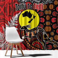 Aotearoa and Australia Toitu Te Tiriti Window Curtain Honour the Treaty - Te Tiriti Is Us LT03 - Polynesian Pride