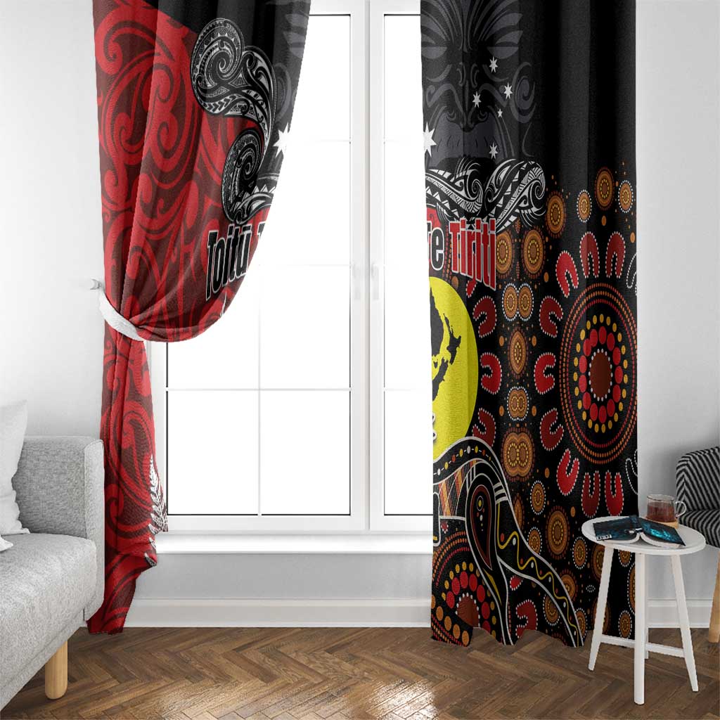 Aotearoa and Australia Toitu Te Tiriti Window Curtain Honour the Treaty - Te Tiriti Is Us LT03 - Polynesian Pride