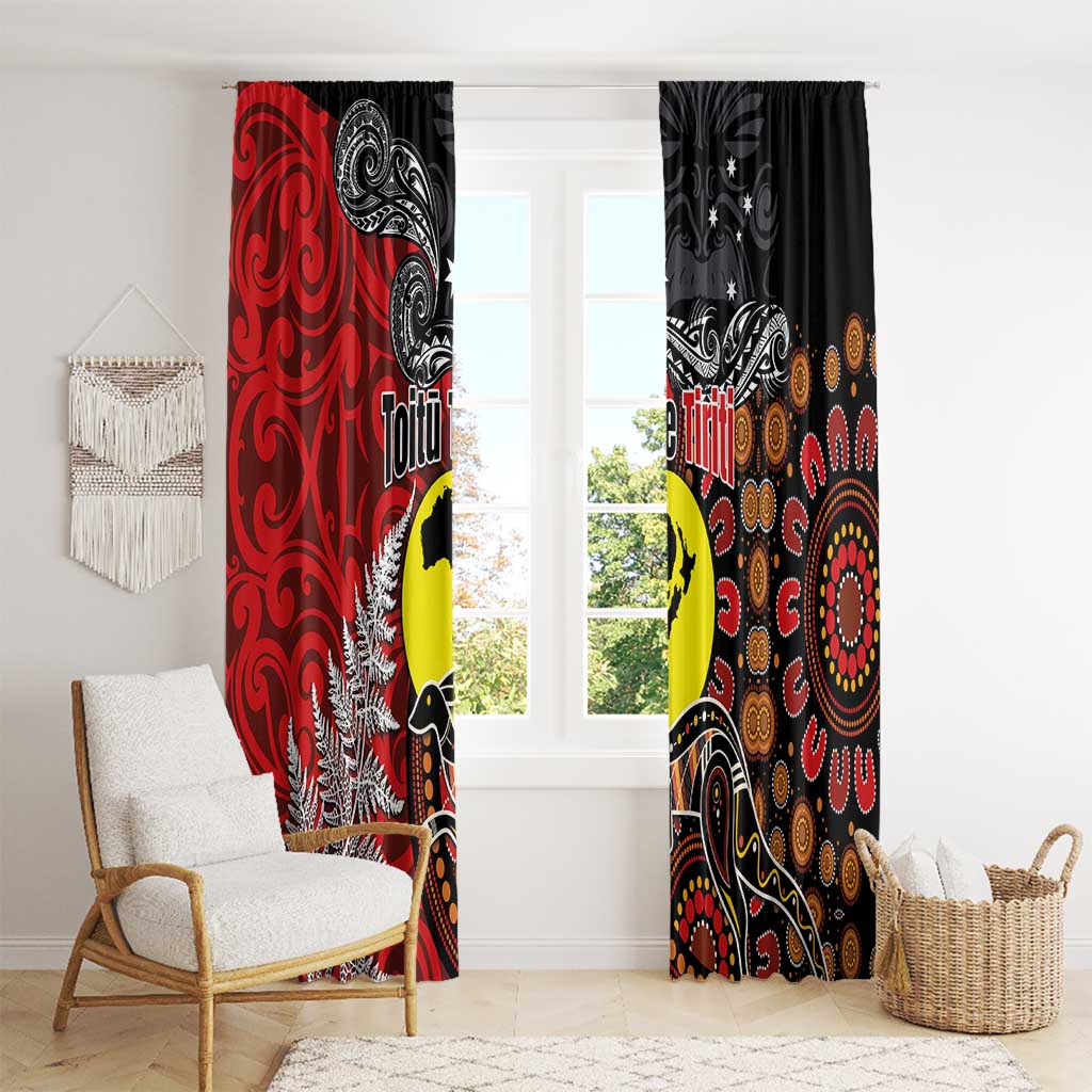 Aotearoa and Australia Toitu Te Tiriti Window Curtain Honour the Treaty - Te Tiriti Is Us LT03 - Polynesian Pride