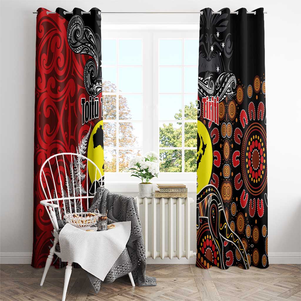 Aotearoa and Australia Toitu Te Tiriti Window Curtain Honour the Treaty - Te Tiriti Is Us LT03 - Polynesian Pride