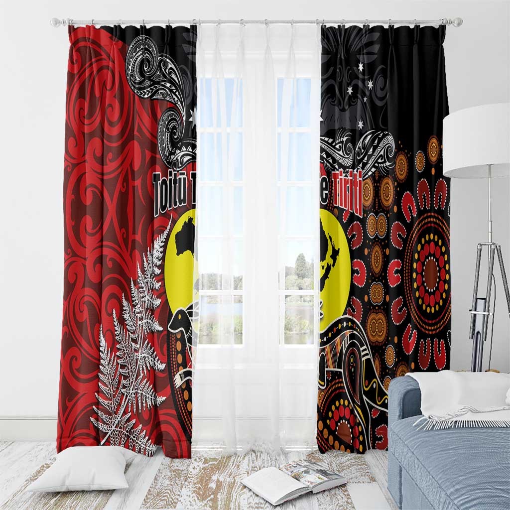 Aotearoa and Australia Toitu Te Tiriti Window Curtain Honour the Treaty - Te Tiriti Is Us LT03 - Polynesian Pride