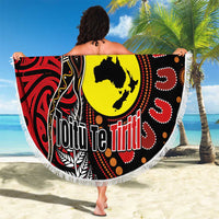 Aotearoa and Australia Toitu Te Tiriti Beach Blanket Honour the Treaty - Stand Together Stand Stronger LT03 - Polynesian Pride