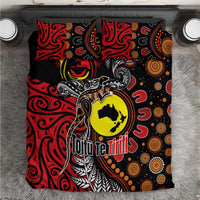 Aotearoa and Australia Toitu Te Tiriti Bedding Set Honour the Treaty - Stand Together Stand Stronger LT03 Black - Polynesian Pride