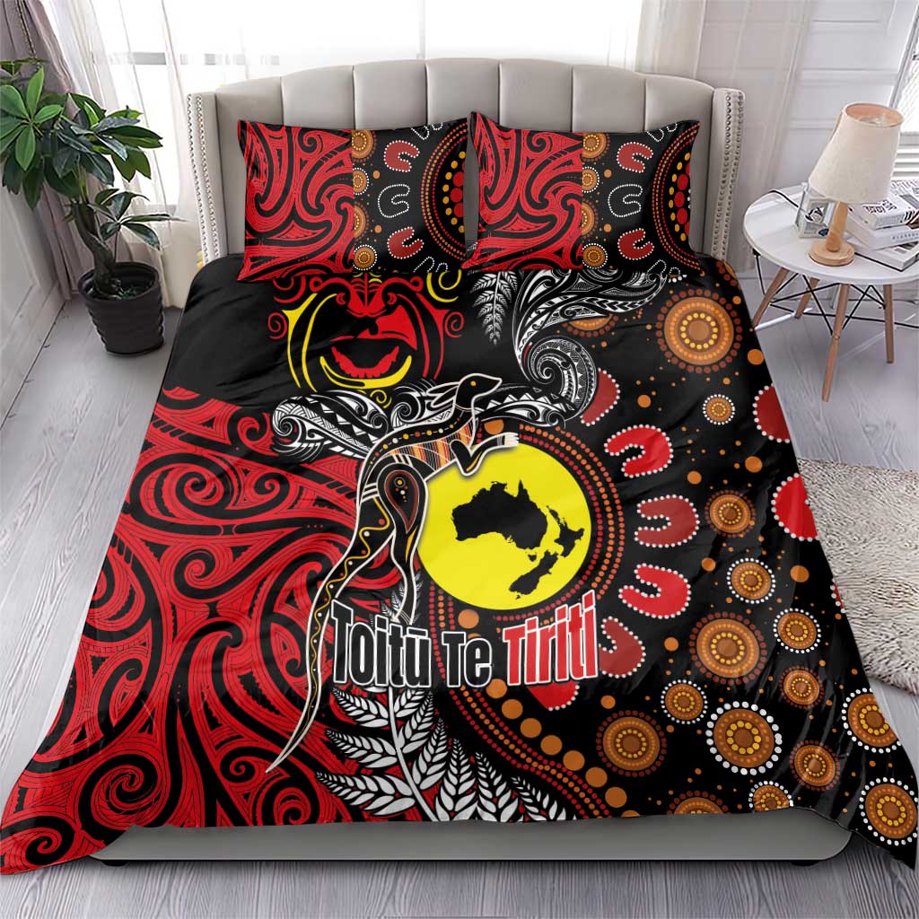 Aotearoa and Australia Toitu Te Tiriti Bedding Set Honour the Treaty - Stand Together Stand Stronger LT03 - Polynesian Pride