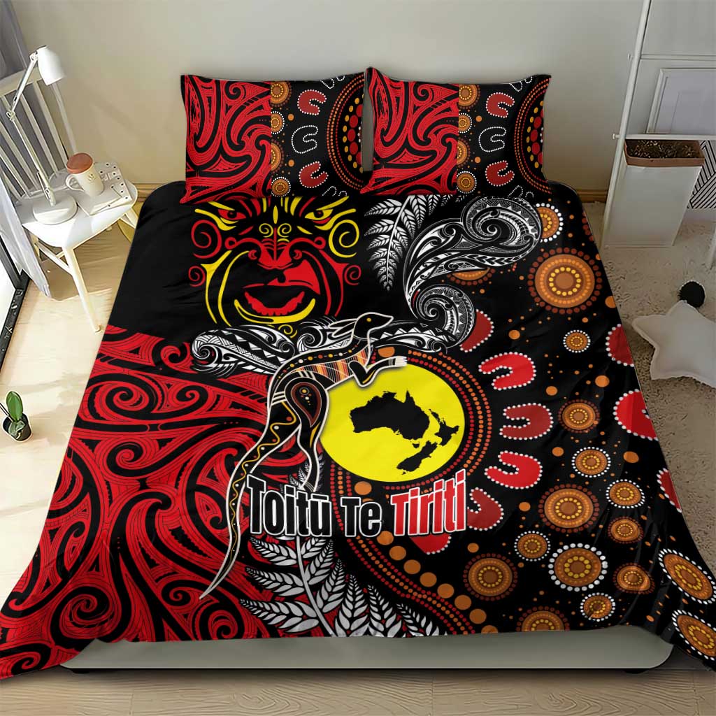 Aotearoa and Australia Toitu Te Tiriti Bedding Set Honour the Treaty - Stand Together Stand Stronger LT03 - Polynesian Pride