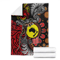 Aotearoa and Australia Toitu Te Tiriti Blanket Honour the Treaty - Stand Together Stand Stronger LT03 - Polynesian Pride