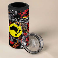 Aotearoa and Australia Toitu Te Tiriti 4 in 1 Can Cooler Tumbler Honour the Treaty - Stand Together Stand Stronger LT03 - Polynesian Pride
