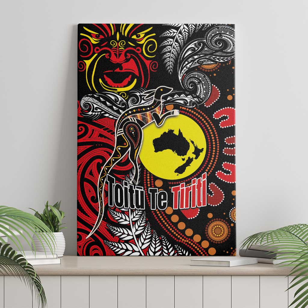 Aotearoa and Australia Toitu Te Tiriti Canvas Wall Art Honour the Treaty - Stand Together Stand Stronger LT03 - Polynesian Pride