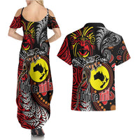 Aotearoa and Australia Toitu Te Tiriti Couples Matching Summer Maxi Dress and Hawaiian Shirt Honour the Treaty - Stand Together Stand Stronger LT03 - Polynesian Pride