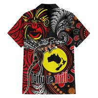 Aotearoa and Australia Toitu Te Tiriti Family Matching Short Sleeve Bodycon Dress and Hawaiian Shirt Honour the Treaty - Stand Together Stand Stronger LT03 - Polynesian Pride