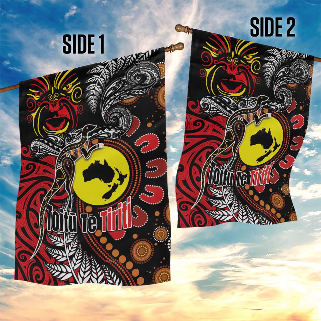 Aotearoa and Australia Toitu Te Tiriti Garden Flag Honour the Treaty - Stand Together Stand Stronger LT03 - Polynesian Pride