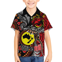 Aotearoa and Australia Toitu Te Tiriti Kid Hawaiian Shirt Honour the Treaty - Stand Together Stand Stronger LT03 Kid Black - Polynesian Pride