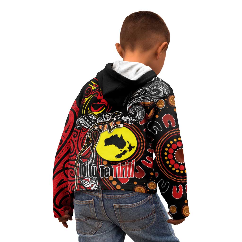 Aotearoa and Australia Toitu Te Tiriti Kid Hoodie Honour the Treaty - Stand Together Stand Stronger LT03 - Polynesian Pride