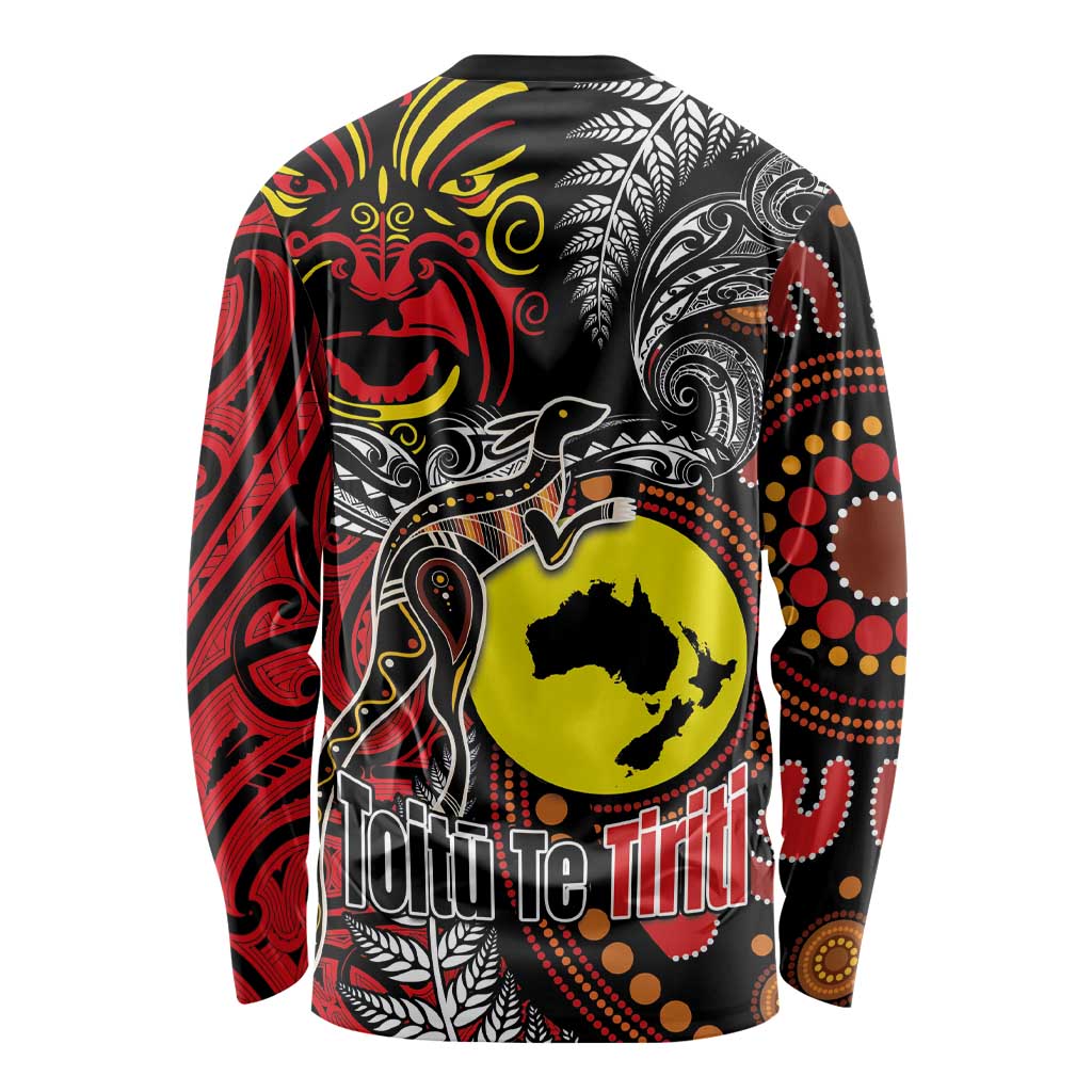 Aotearoa and Australia Toitu Te Tiriti Long Sleeve Shirt Honour the Treaty - Stand Together Stand Stronger LT03 - Polynesian Pride