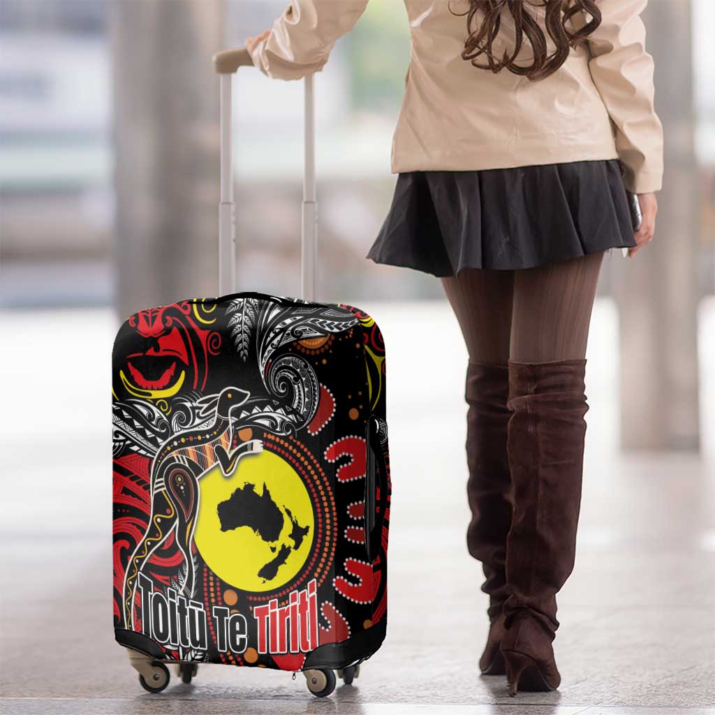Aotearoa and Australia Toitu Te Tiriti Luggage Cover Honour the Treaty - Stand Together Stand Stronger LT03 - Polynesian Pride