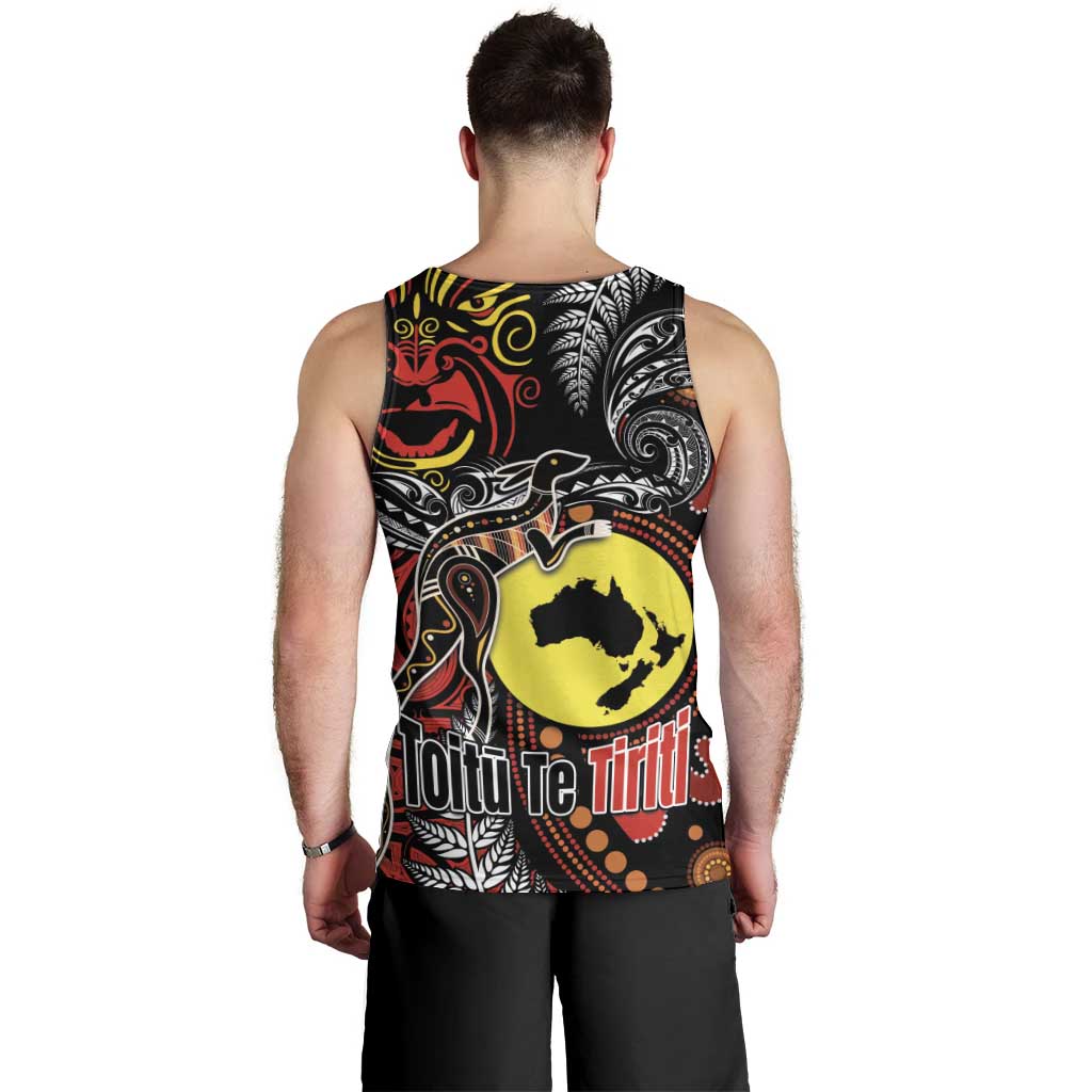 Aotearoa and Australia Toitu Te Tiriti Men Tank Top Honour the Treaty - Stand Together Stand Stronger LT03 - Polynesian Pride