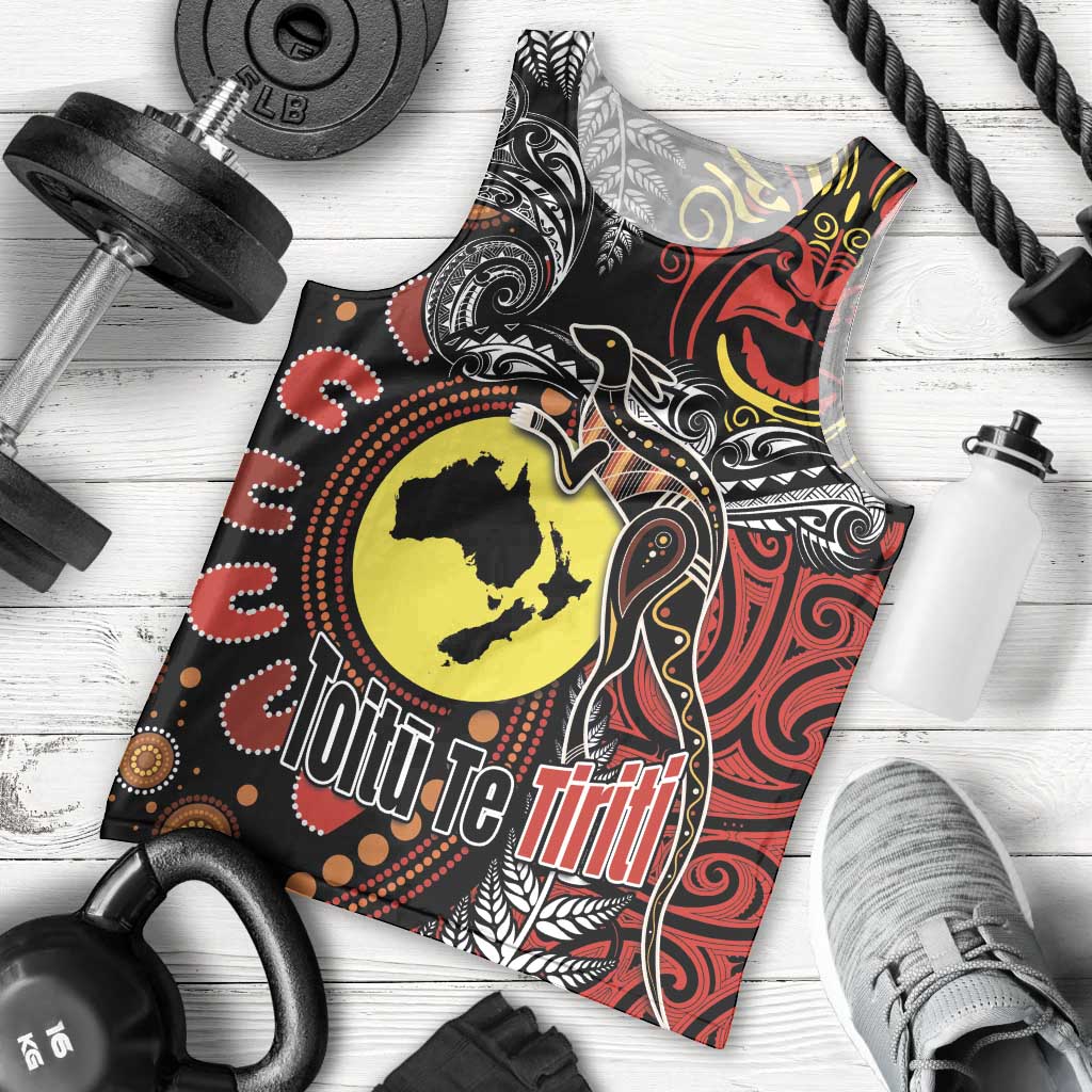 Aotearoa and Australia Toitu Te Tiriti Men Tank Top Honour the Treaty - Stand Together Stand Stronger LT03 - Polynesian Pride