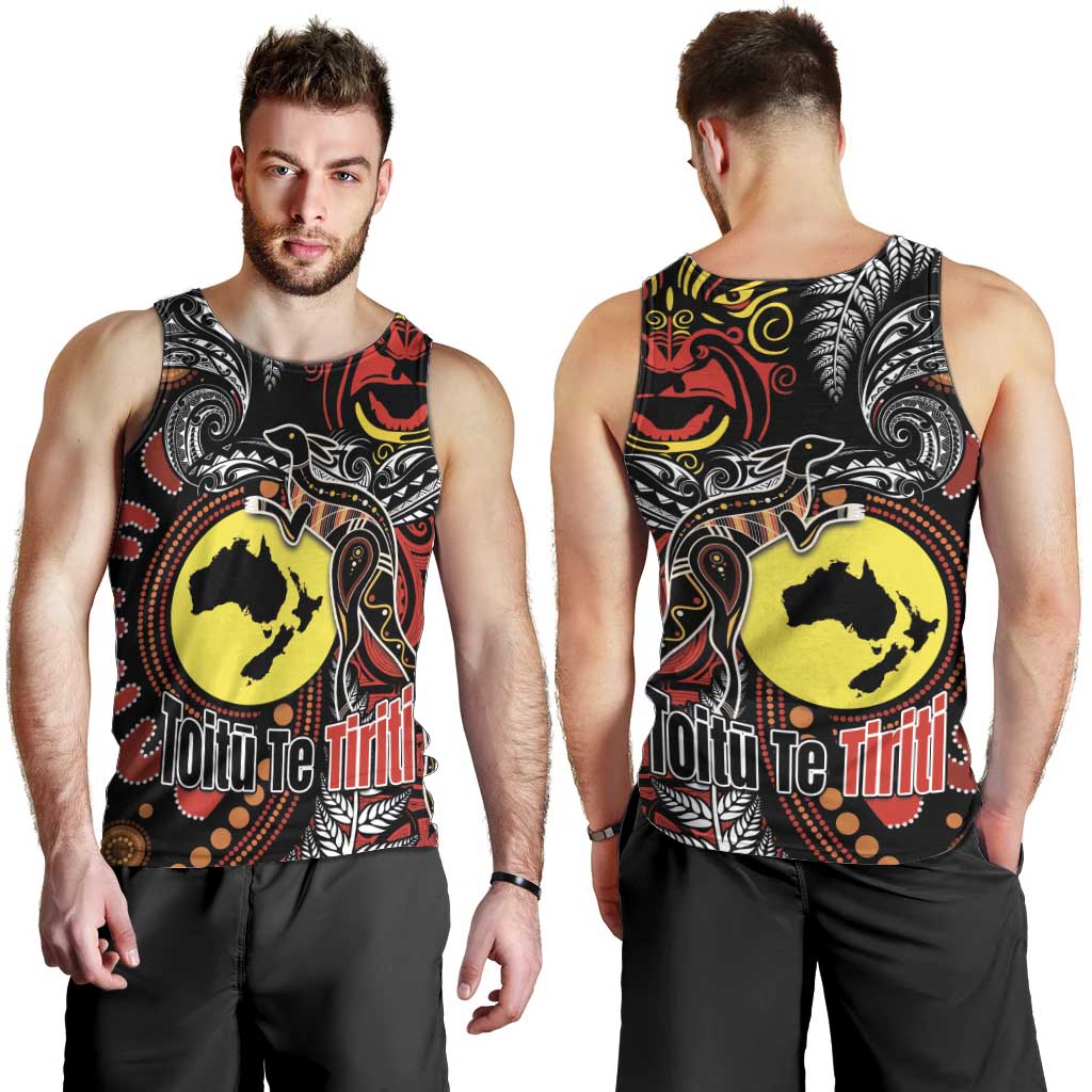 Aotearoa and Australia Toitu Te Tiriti Men Tank Top Honour the Treaty - Stand Together Stand Stronger LT03 - Polynesian Pride