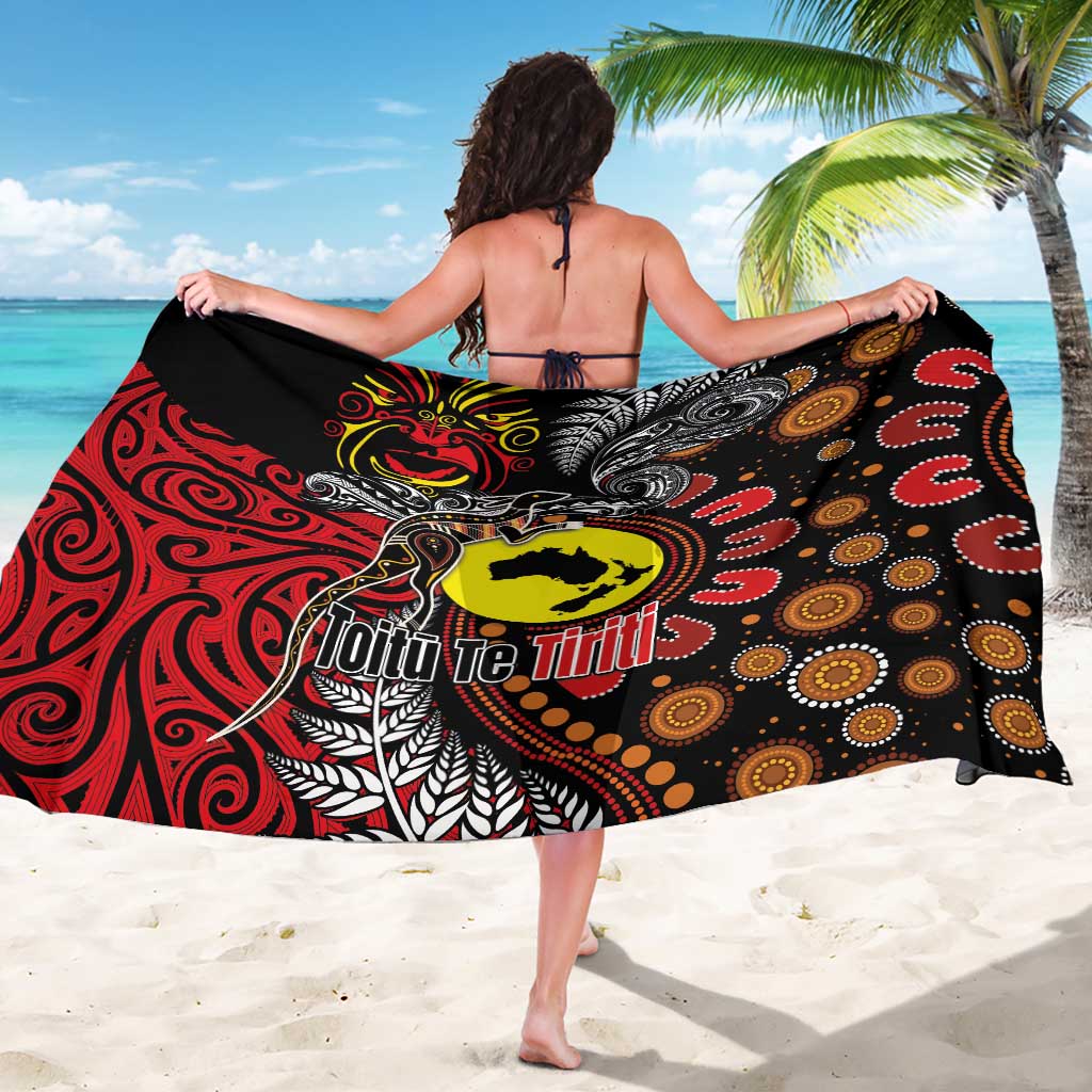 Aotearoa and Australia Toitu Te Tiriti Sarong Honour the Treaty - Stand Together Stand Stronger LT03 - Polynesian Pride