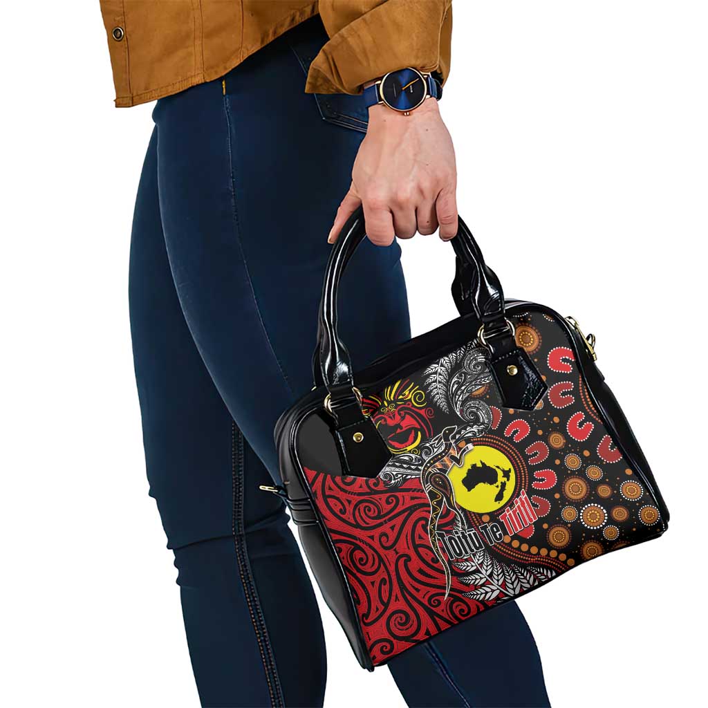 Aotearoa and Australia Toitu Te Tiriti Shoulder Handbag Honour the Treaty - Stand Together Stand Stronger LT03 - Polynesian Pride