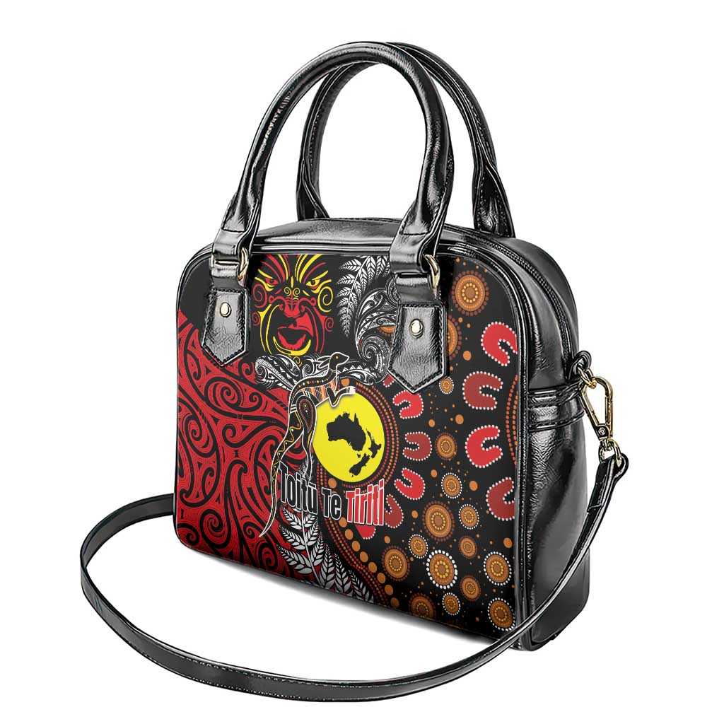 Aotearoa and Australia Toitu Te Tiriti Shoulder Handbag Honour the Treaty - Stand Together Stand Stronger LT03 - Polynesian Pride