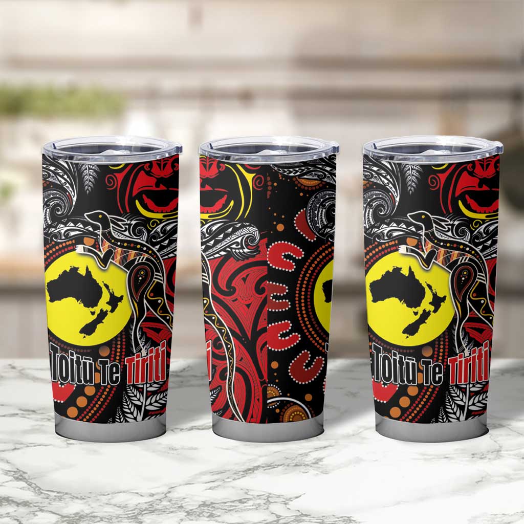 Aotearoa and Australia Toitu Te Tiriti Tumbler Cup Honour the Treaty - Stand Together Stand Stronger LT03 - Polynesian Pride