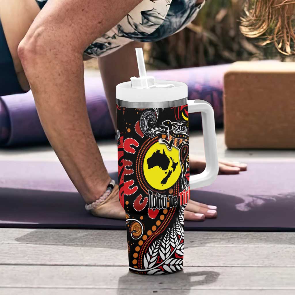 Aotearoa and Australia Toitu Te Tiriti Tumbler With Handle Honour the Treaty - Stand Together Stand Stronger LT03 - Polynesian Pride