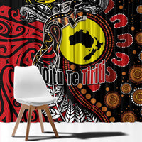 Aotearoa and Australia Toitu Te Tiriti Window Curtain Honour the Treaty - Stand Together Stand Stronger LT03 - Polynesian Pride