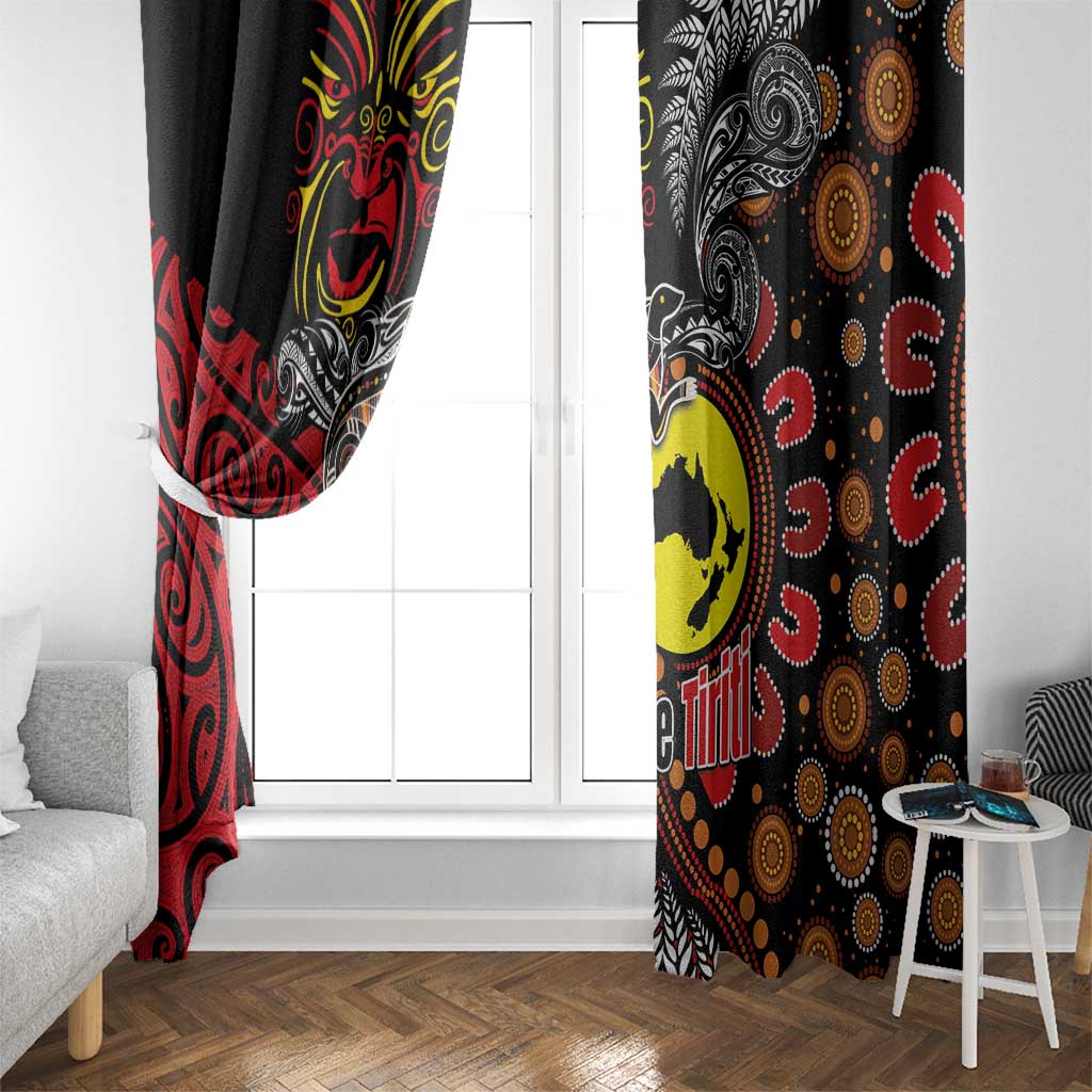 Aotearoa and Australia Toitu Te Tiriti Window Curtain Honour the Treaty - Stand Together Stand Stronger LT03 - Polynesian Pride